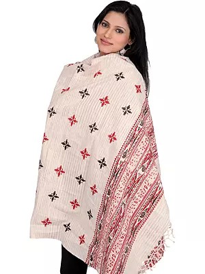 Vanila Shawl from Banaras with Ikat Print