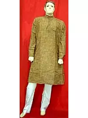Brown Colored Kurta Pyjama Set