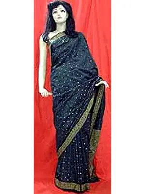 Starry-Starry Night Polysilk Sari