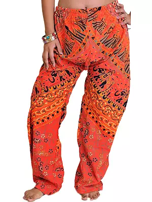 Casual Trousers from Jodhpur with Printed Marriage Procession