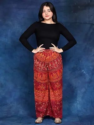 Casual Trousers from Jodhpur with Printed Marriage Procession