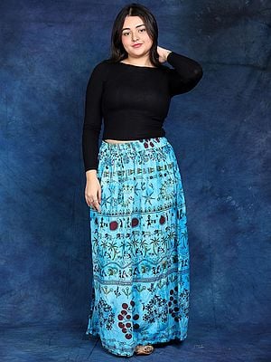 Warli Folk Printed Long Skirt