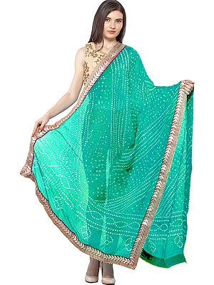 Dupatta from Jodhpur with Tie-dye Print and Gota Border