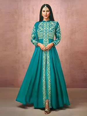 Georgette Designer Salwar-Kameez Party Wear Suit With Heavy Embroidery
