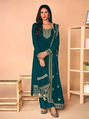 Designer Party Wear Salwar-Kameez Suit With Embroidery