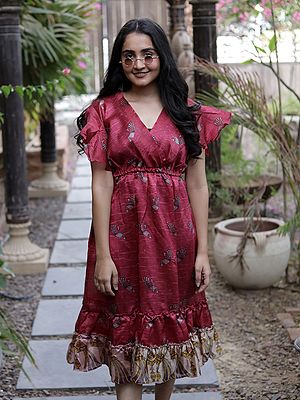 Assorted Vintage Pure Silk Summer Dress From Jodhpur