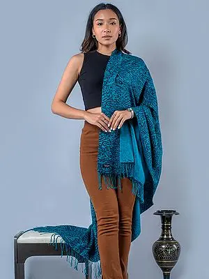 Pashmina Silk Leopard Print Shawl from Nepal