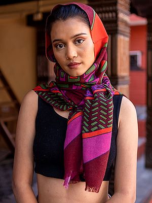 Pure Pashmina Cashmere Stole with Multi Design Pattern Printed from Nepal