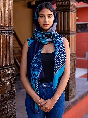 Pure Pashmina Cashmere Stole with Multi Design Pattern Printed from Nepal