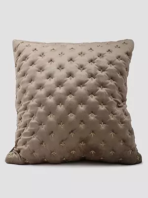 Velvet Dimpled Cushion Cover with Zari Embroidered Bootis