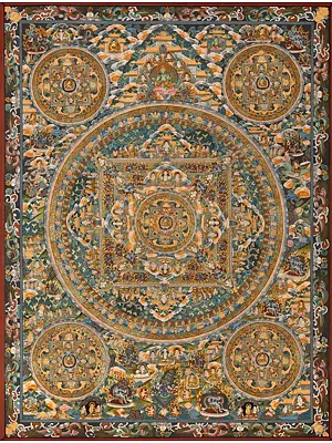 Five Mandalas (Brocadeless Thangka)