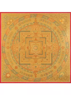 Med.Large Golden Kalchakra (Brocadeless Thangka)