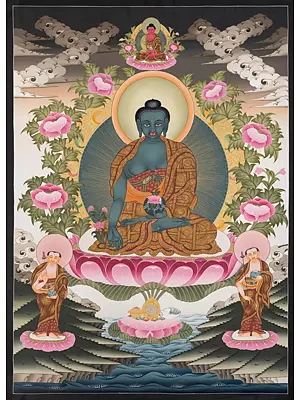 Big Medicine Buddha (Brocadeless Thangka)
