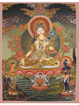 White Tara (Brocadeless Thangka)