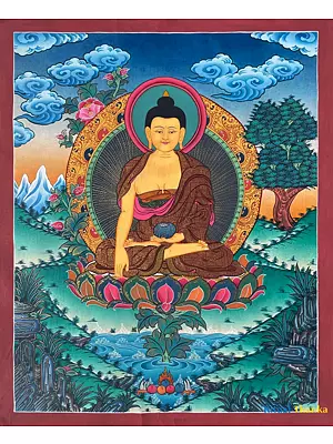 Shakyamuni Buddha Thangka (Brocadeless Thangka)