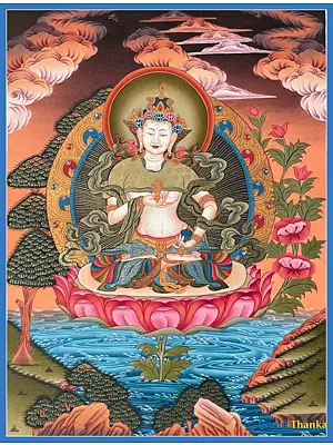 Vajrasattva Thangka (Brocadeless Thangka)
