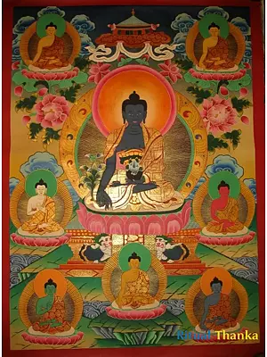 Eight Buddhas (Brocadeless Thangka)