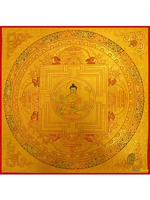 Medicine Buddha mandala (Brocadeless Thangka)