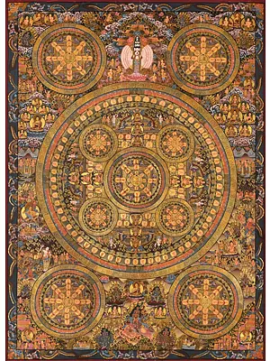 Five Mandalas (Brocadeless Thangka)