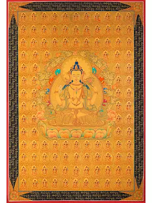 108 Goddess Chengrezig Brocadeless Thangka