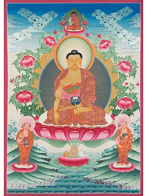 Shakyamuni Buddha Brocadeless Thangka