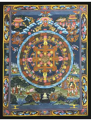 The Buddha Story (Brocadeless ) | Pure 24 Carat Gold, Gouache and acrylic colors on Cotton Canvas
