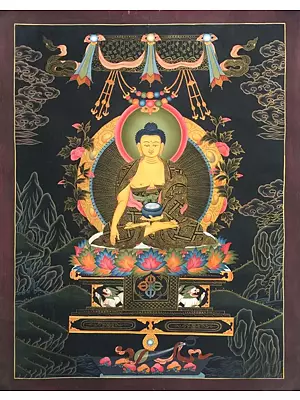 Shakyamuni Buddha Thangka (Brocadeless Thangka)
