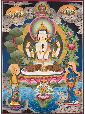 Chengrezig (Brocadeless Thangka)