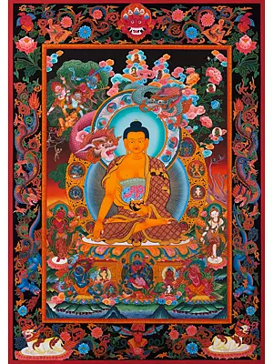 Shakyamuni Buddha Thangka (Brocadeless Thangka)