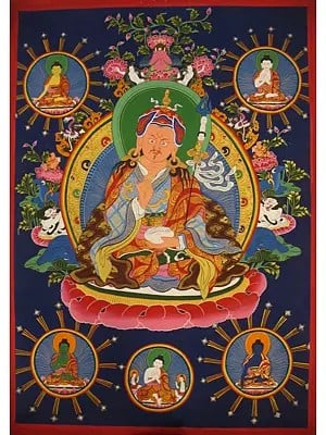 Guru Padmasambava the Lotus Born (Brocadeless Thangka)