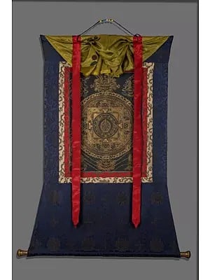 Original Vintage  Lokeshvara Mandala Thangka (With Brocade)
