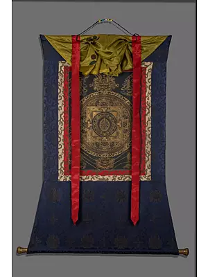 Original Vintage  Lokeshvara Mandala Thangka (With Brocade)