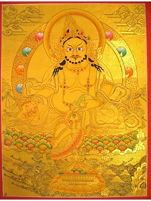 Dzambala Thangka (Brocadeless Thangka)