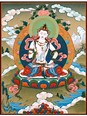 Vajrasattva Thangka (Brocadeless Thangka)