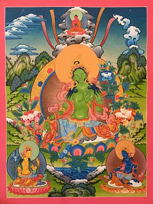 Goddess Green Tara (Brocadeless Thangka)