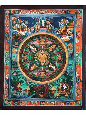 Five Mandalas Thangka (Brocadeless Thangka)