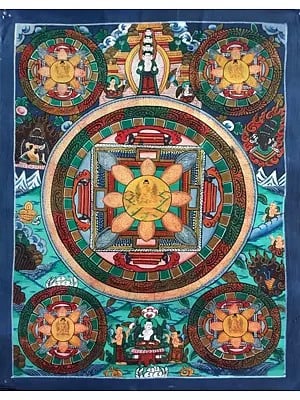 Five Mandalas Thangka (Brocadeless Thangka)