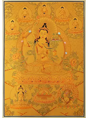 Manjushree  Thangka (Brocadeless Thangka)
