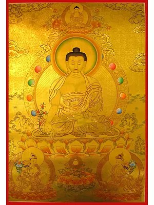 Medicine  Buddha Thangka (Brocadeless Thangka)