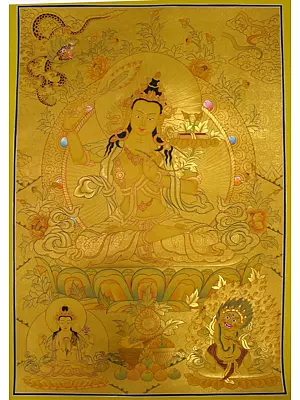 Manjushri Thangka (Brocadeless Thangka)