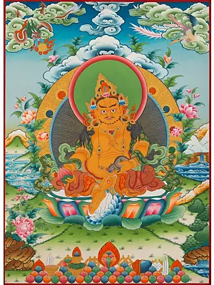 Dzambala Thangka (Brocadeless Thangka)