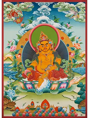 Dzambala Thangka (Brocadeless Thangka)