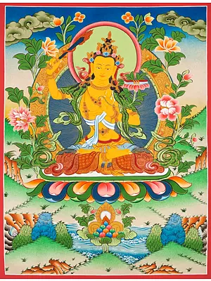 Manjushree Thangka (Brocadeless Thangka)