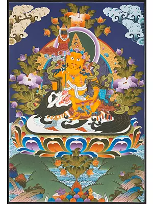 Namtose Thangka (Brocadeless Thangka) | 24 Carat Gold, Gouache And Acrylic Colors On Cotton Canvas