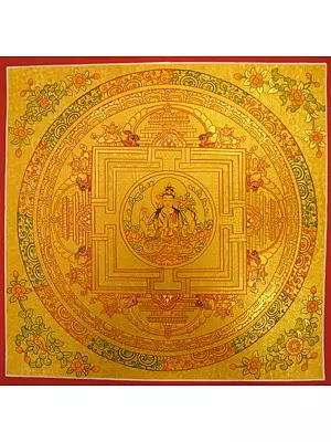 Chengrezig Mandala Thangka (Brocadeless Thangka)