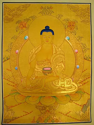 Shakyamuni Buddha Thangka (Brocadeless Thangka)