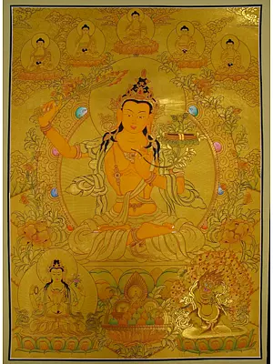 Manjushree Thangka (Brocadeless Thangka)