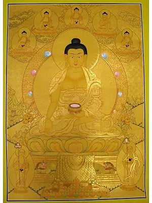 Shakyamuni Buddha Thangka (Brocadeless Thangka)