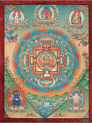 Buddha Mandala with Silk Brocade