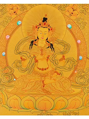Vajrasattva Thangka (Brocadeless Thangka)